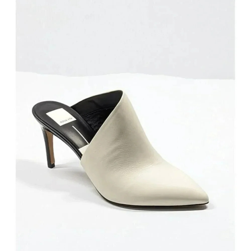 Dolce Vita Women's Camala White Leather High-Heel Mules Size 9 (MSRP $150) - Picture 2 of 10
